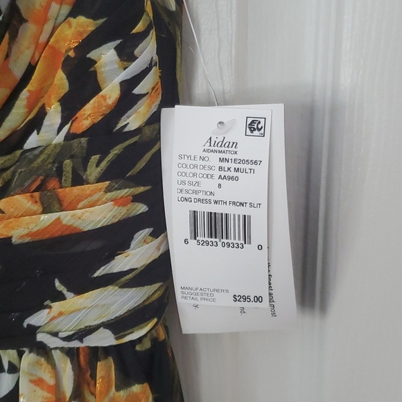 Long Floral Dress with Front Slit - 8 - Picture 5 of 7